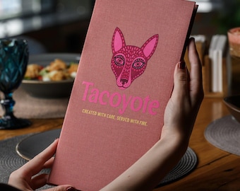 Pink Fabric Menu Cover: Custom Wine List Binder for Restaurant