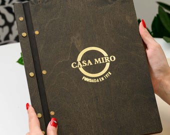 Modern Wooden Menu Cover for Restaurant, Minimalist Menu Holder, Rustic Custom Menu Folder for Cafe, Bistro & Hotel