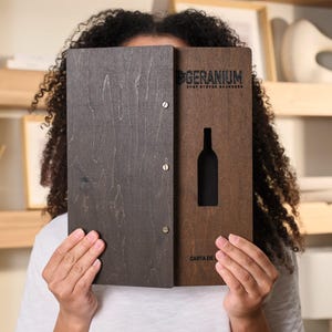 Menüordner mit geschwungenem Einband, Menühalter, personalisierter Restaurant-Menüordner, Menütafel, Cocktail-Menütafel