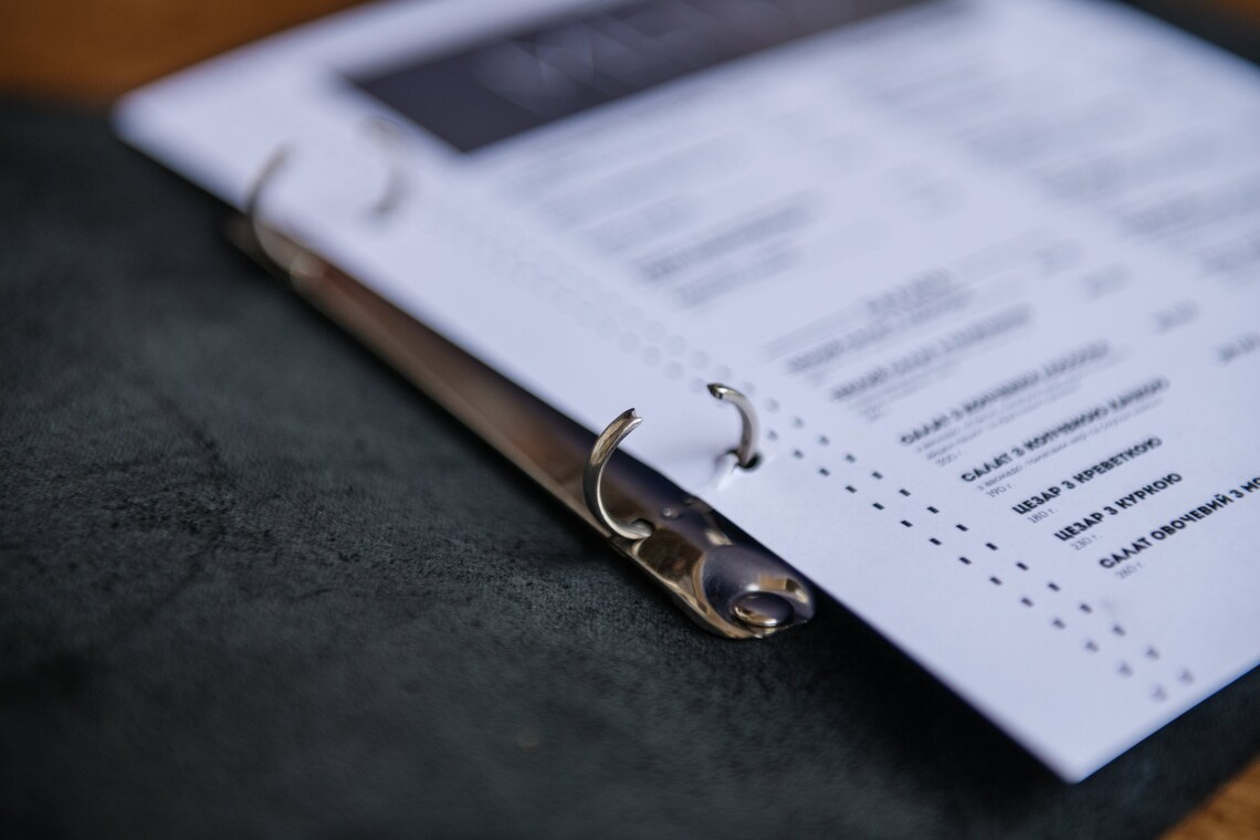 Leather Menu A5 With Ring Binder Mechanism Menu Holder With Etsy UK