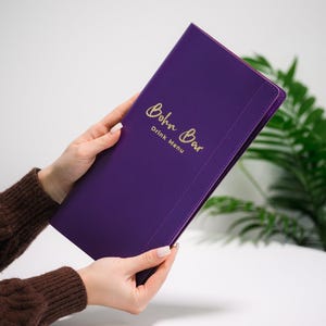 Chemise de menu en cuir pour carte des vins, Couverture personnalisée pour restaurant et bar au design élégant pour la présentation des vins