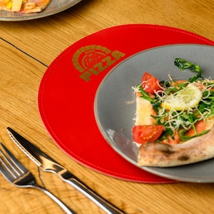 Genuine Leather Washable Placemats, Customisable Dining Table Mats, Personalisable Restaurant Placemats with Logo Embossing