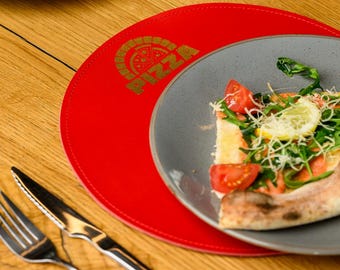Genuine Leather Washable Placemats, Customisable Dining Table Mats, Personalisable Restaurant Placemats with Logo Embossing