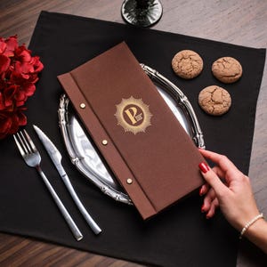 Pasta de menu de restaurante, pasta de menu personalizada, capa de tecido para menus, manga de menu, Speisekarte Holz A4, modelo de menu moderno
