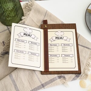Personalized Wooden Menu Board, Restaurant Menu Holder With Logo - Etsy