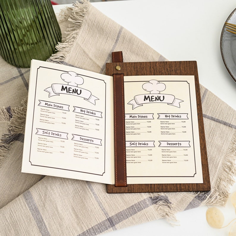 Personalized Wooden Menu Board, Restaurant Menu Holder With Logo - Etsy
