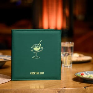 PU Leather Restaurant Menu Cover, Menu Sleeve Folder with Logo Embossing, Menu Holder with Personalisation, Drinks Menus Card