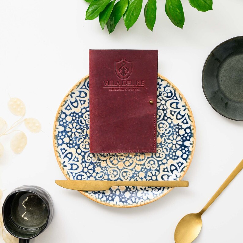 Embossed Leather Bill Holder: Restaurant Check Presenter - Etsy