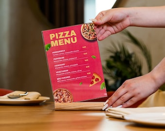Portamenù in rovere e acrilico: formato A5/A4 per tavoli da ristorante.