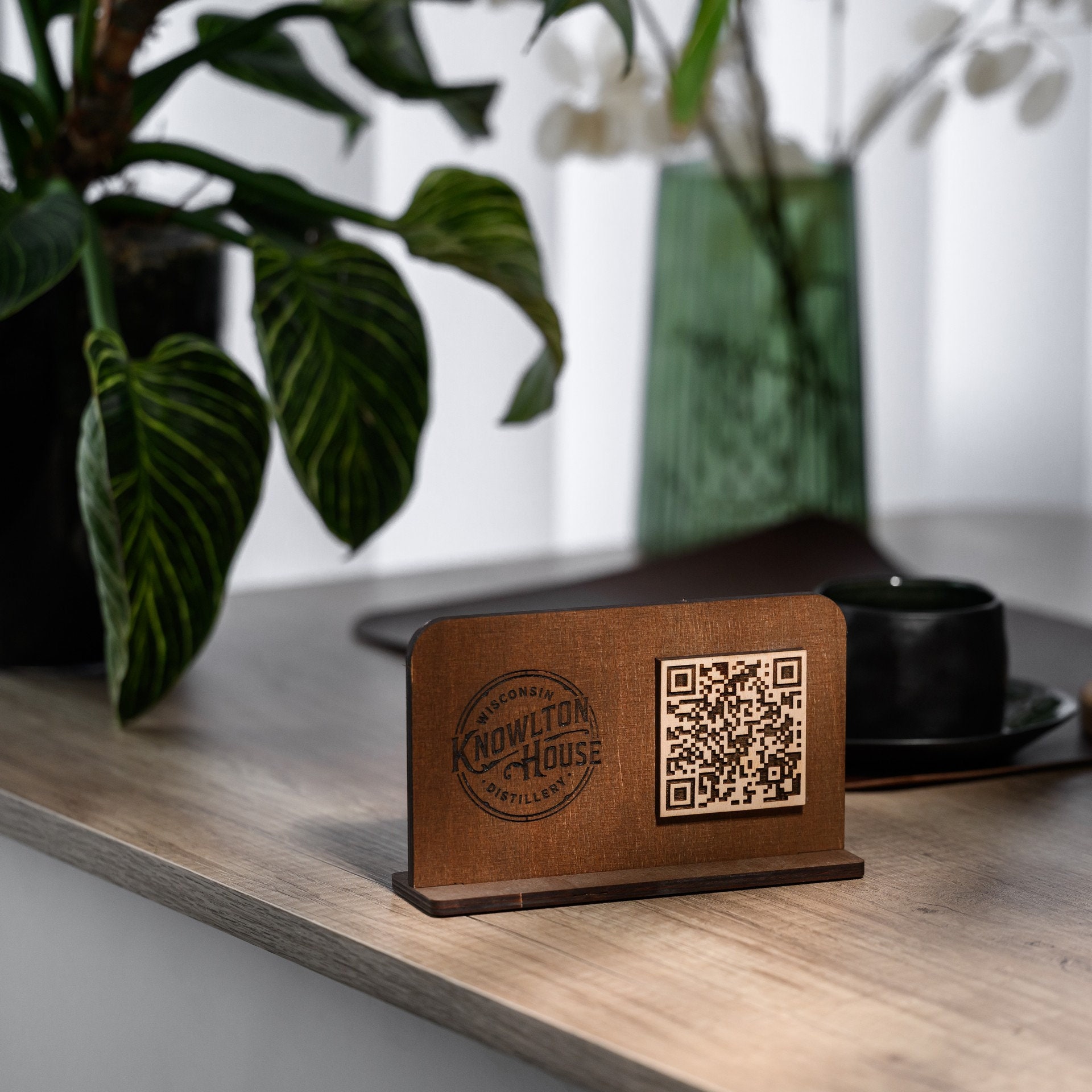 Engraved Birch Plywood QR Code Table Stand, Cafe Menu Display - Etsy