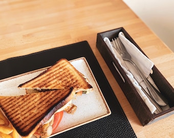 Wooden Сutlery Folder, Tabletop caddy, Restaurant Cutlery Case, Custom Cutlery Holder with Personalization