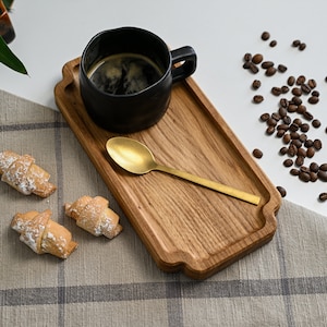 Personalised Coffee Table Tray, Rustic Wood Tray for Hotels, Customised Serving Tray for Restaurants, Versatile Kitchen Tray