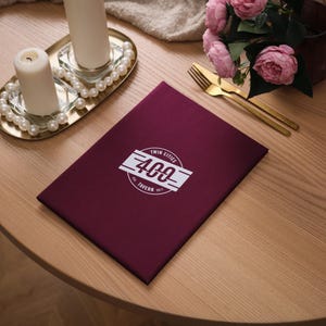 Stoff-Restaurant-Menumappe, Menühalter mit Logo-Druck, Personalisierbare Restaurant-Speisekarte, Custom Menu Folio für Wechselblätter