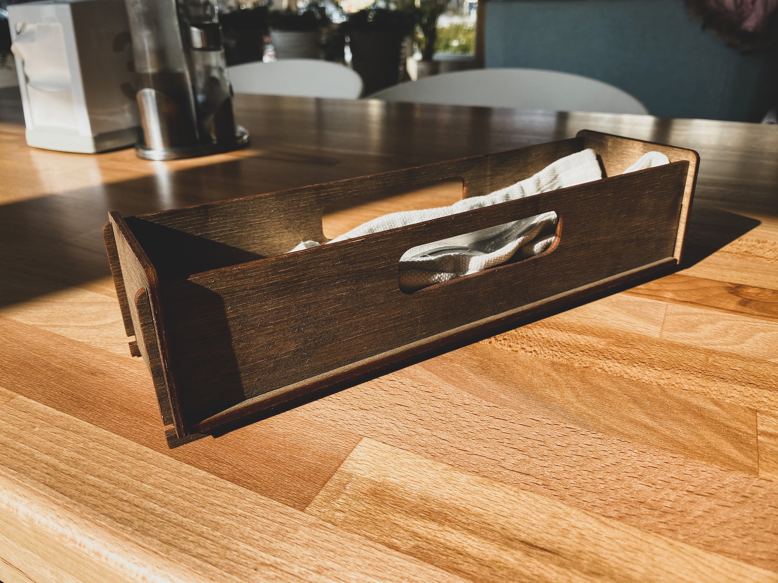 Wooden Сutlery Folder, Tabletop caddy, Restaurant Cutlery Case, Custom Cutlery Holder with Personalization