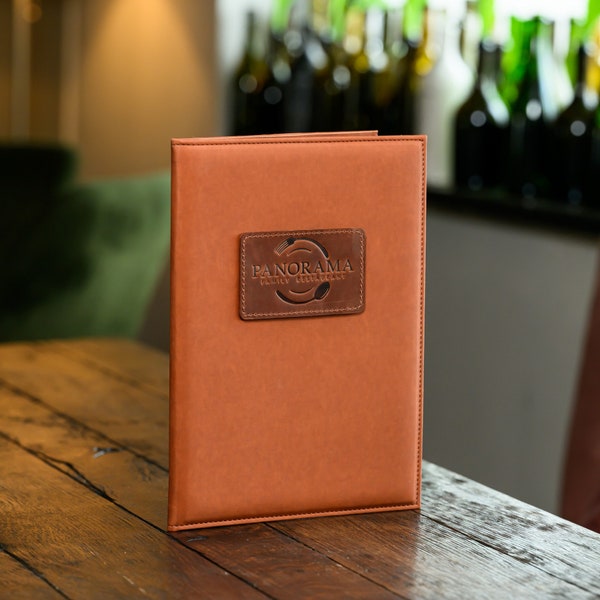 PU Leather Menu Cover, Personalized Menu Folio, Menu Sleeve Folder, Menu Holder with Logo Embossing