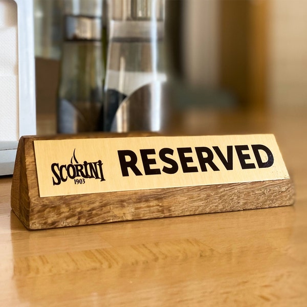 Letrero de madera para mesa reservada, decoración de restaurante, logotipo personalizado