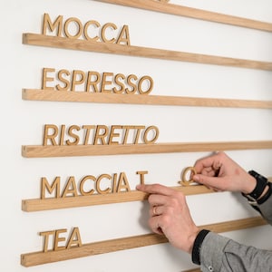 Oak Menu Board, Menu Board, Wall menu, Changeable Letter Board, Cafe Menu Holder, Bakery Menu, Hanging Cafe Menu Sign, Chalkboard menu image 6