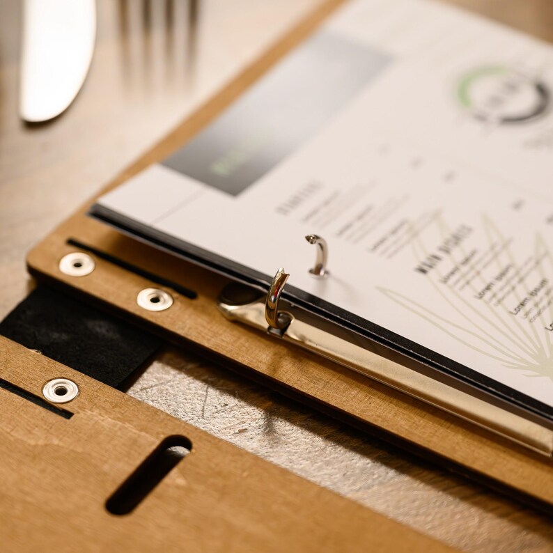 Handmade Wooden Menu Folder, Rustic Restaurant Menu Binder - Etsy