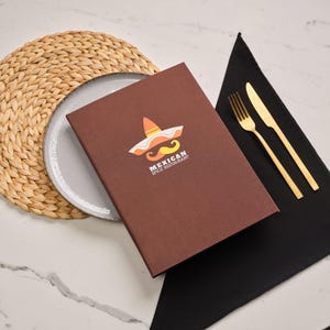 Porte-menus personnalisable en tissu, pochettes de menus avec logo imprimé, carte des vins du restaurant, couverture personnalisée pour changer les draps