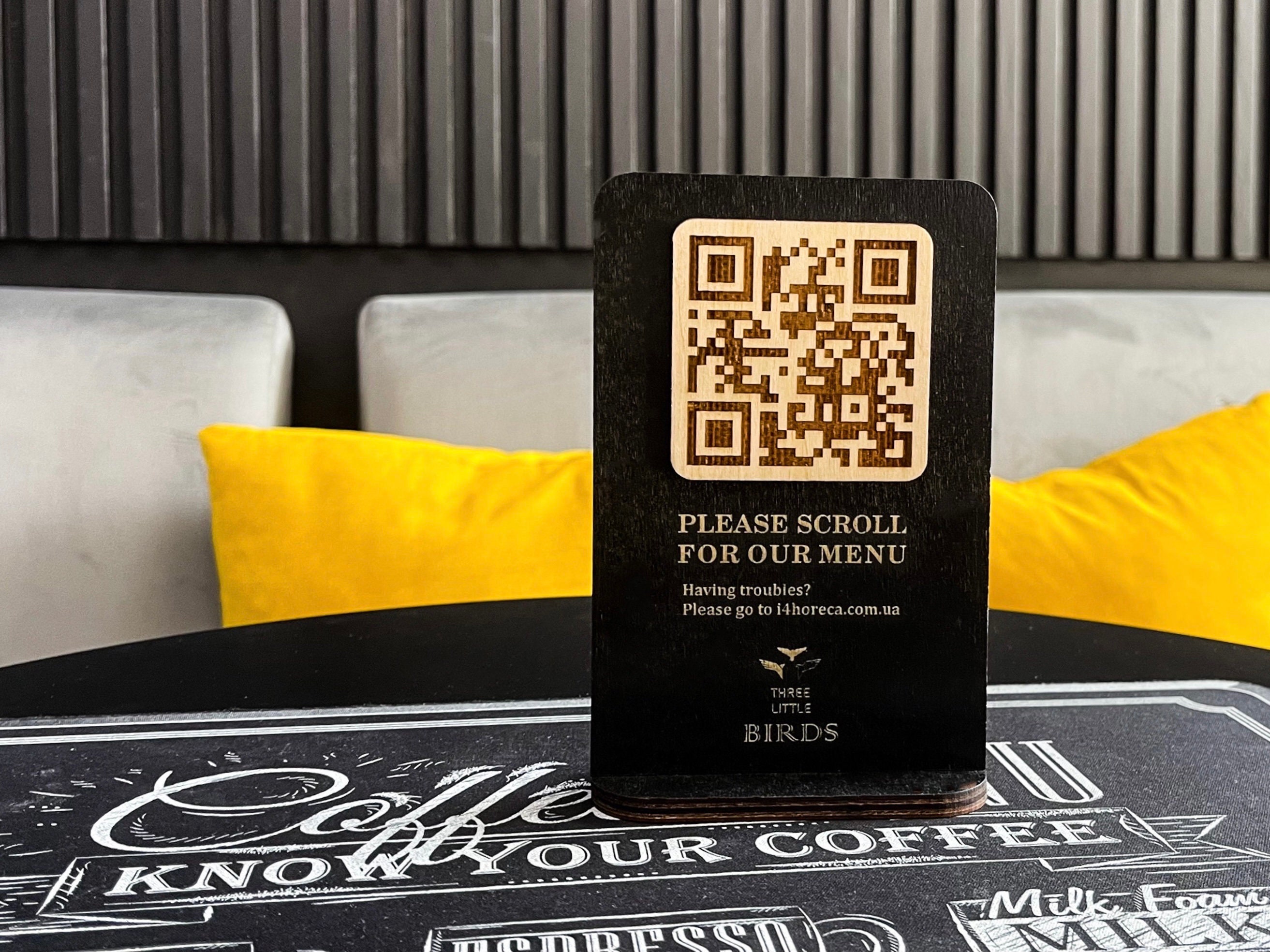 QR Code Menu Sign Scan to View Menu Wooden Table Menu - Etsy Singapore