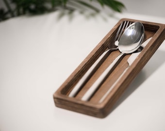 Wooden Сutlery Holder, Tabletop caddy, Restaurant Cutlery Case, Custom Cutlery Holder with Personalization