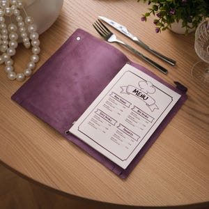 Funda de cuero personalizada para menús de cócteles y bebidas con logotipo - Perfecta para hostelería, bares y restaurantes