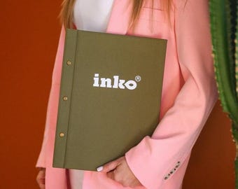 Fabric Menu Folder with Logo: Personalized Restaurant Menu Cover