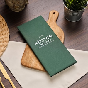 Reliure pour menus de restaurant, chemise pour menus personnalisée, couverture en tissu pour menus, pochette pour menu, Speisekarte Holz A4, modèle de menu moderne