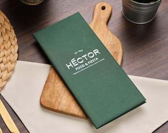 Restaurant Menu Binder, Custom Menu Folder, Fabric Cover for Menus, Menu Sleeve, Speisekarte Holz A4, Modern Menu Template