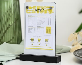 Magnetic Table Menu Holder – A5/A6 Restaurant Tabletop Sign