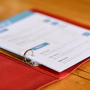 Soft Leather Menu Holder With Ring Binder Mechanism for Half Letter and ...