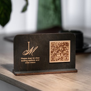 Support d'enseigne Menu QR, enseigne de code QR de bureau, affichage de menu sur barre, enseigne de menu sans contact, liste de prix numérisable, enseigne de code QR