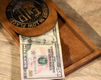 Plywood Check Holder, Personalized Restaurant Bill Presenter