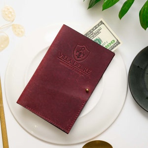 Custom Bill Presenter, Leather Bill Holder, Check Holder For Restaurant, Leather check holder with embossing, Check presenter for restaurant