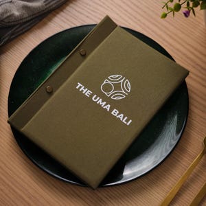 Fabric Menu Folder with Logo Printing, Bar Drink Menu Cover, Personalised Menu List Holder, Restaurant Cover, Folder for Changeable Sheets