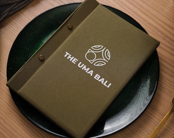 Fabric Menu Folder with Logo Printing, Bar Drink Menu Cover, Personalised Menu List Holder, Restaurant Cover, Folder for Changeable Sheets