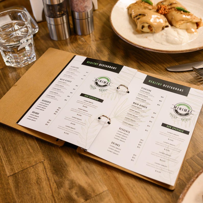 Handmade Wooden Menu Folder, Rustic Restaurant Menu Binder - Etsy