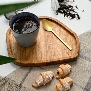 Restaurant Coffee Tea Serving Board with Logo Engraving, Wooden Tray for Hotels, Coffee and Tea Table Tray for Cafe, Decorative Rustic Tray