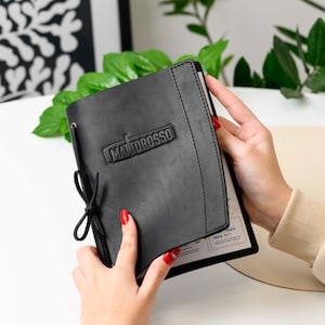 Portamenús de bebidas, Carta de vinos, Funda de cuero A5, Menú con relieve, Carpeta restaurante, Menú bar, Funda personalizada