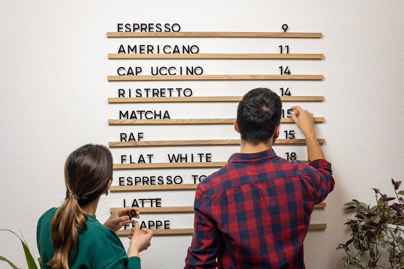 Oak Menu Board Menu Board Wall Menu Changeable Letter Etsy