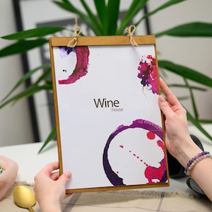 Quadro de cardápio de madeira, suporte de cardápio personalizado, pasta de cardápio de restaurante, suporte de cardápio para café e bar, livro de cardápio, capa de cardápio personalizada, capa de cardápio de bebidas