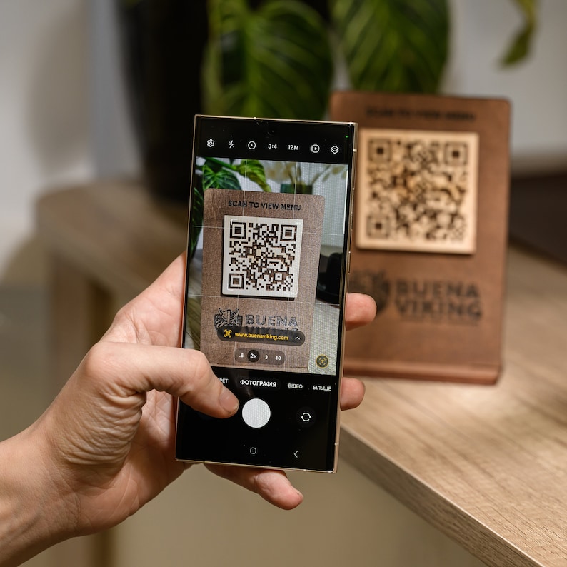 QR Code Sign, Payment Sign, Wooden QR Code Stand, Personalized QR Code ...