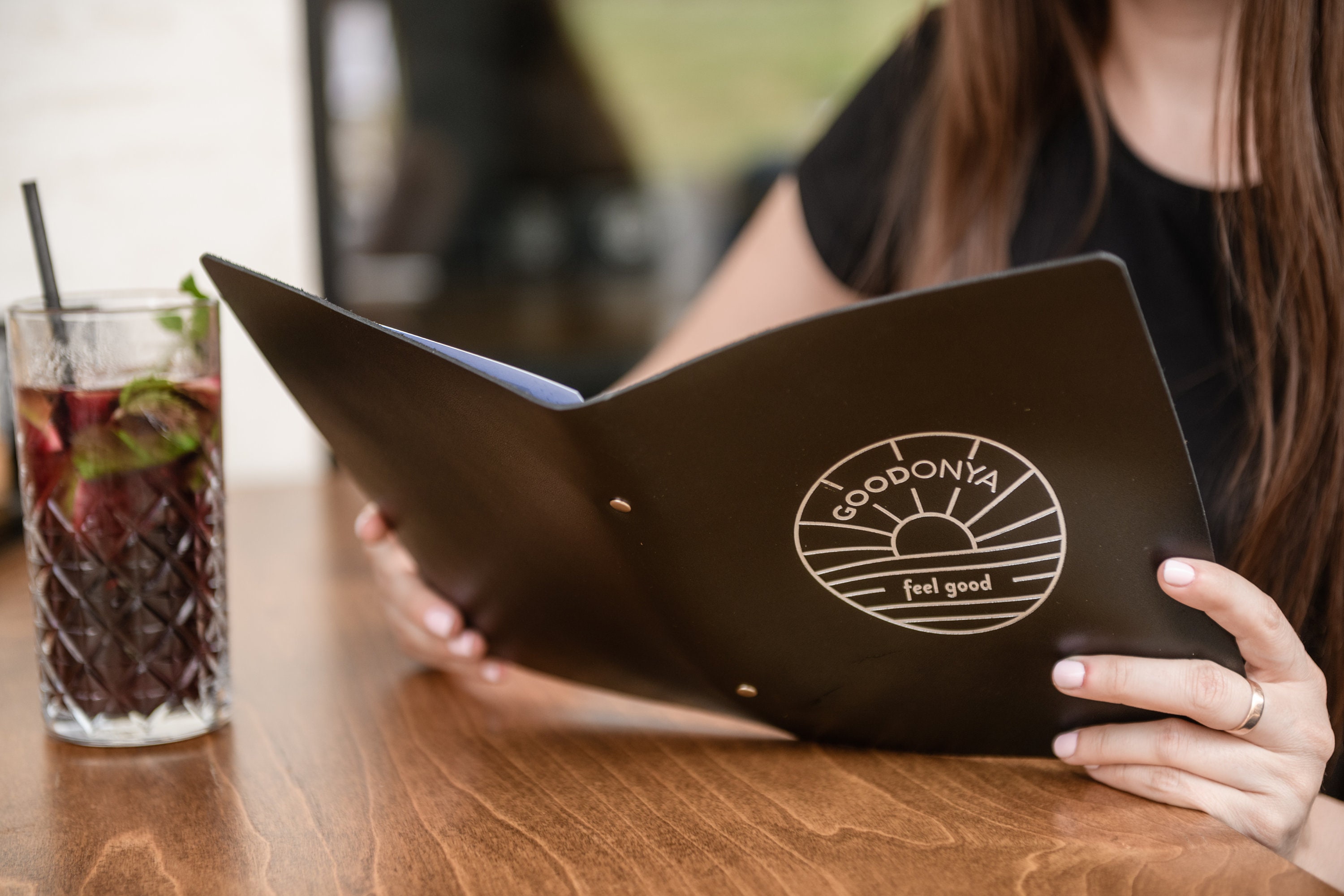 Leather Menu A5 With Ring Binder Mechanism Menu Holder With Etsy