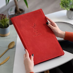 Tablica menu restauracji z logo, skórzana teczka menu, uchwyt na menu koktajlowe, spersonalizowana okładka menu, spersonalizowane etui na menu