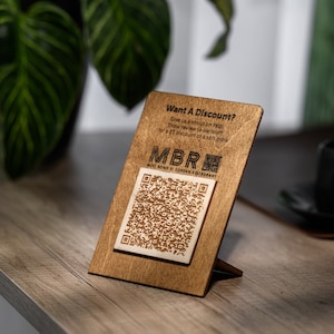 Placa de código QR, placa de escaneamento para pagamento, placa de menu de bar de café, suporte de código QR personalizado, suporte de menu QR