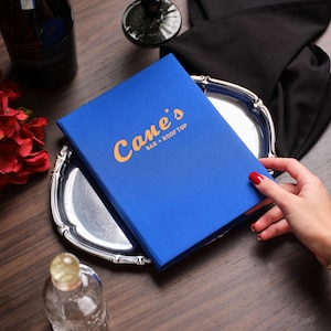 Niestandardowa okładka menu z tkaniny, stylowa koperta na menu, organizer na dokumenty restauracyjne, spersonalizowany segregator na menu do wyrafinowanych restauracji