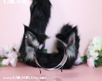 Realistic Cat Ears and Tail Set,Brown Cat Ears,Brown Cat Ears,Plush Cat Ears Headband,Kitten Ears and Tail,Neko Ears and Tail,Animal Ears