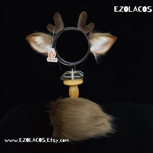 Luxury Reindeer Ears Headband,Realistic Brown Deer Plush Ear Cosplay,Christmas Gifts,Deer Plush Toy,Animal Ear,Lolita Christmas Cosplay