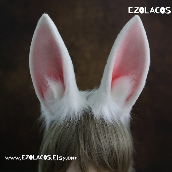 Oreilles de lapin personnalisées, oreille Usada pekora, lapin eas, serre-tête oreilles en fausse fourrure, serre-tête lapin, peluche lapin, serre-tête oreilles, oreilles et queue de costume