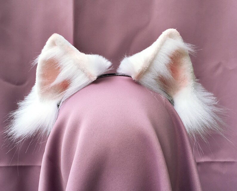Kitten Ears Pinkkitten Ears Whitekitten Ears Headbandflash Etsy